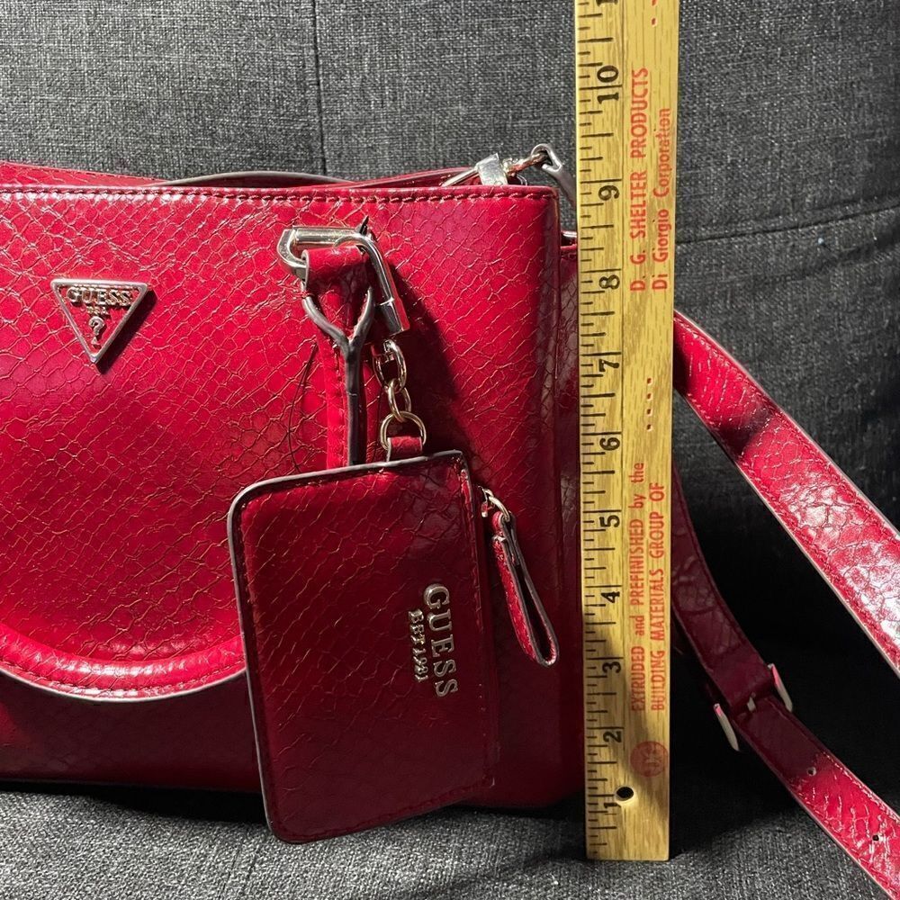 Red Guess Python Moonlight Handbag - Picture 6 of 7